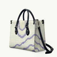 Hawaii Honohono Palaka Motifs Leather Bag Hawaiian Orchid Lei