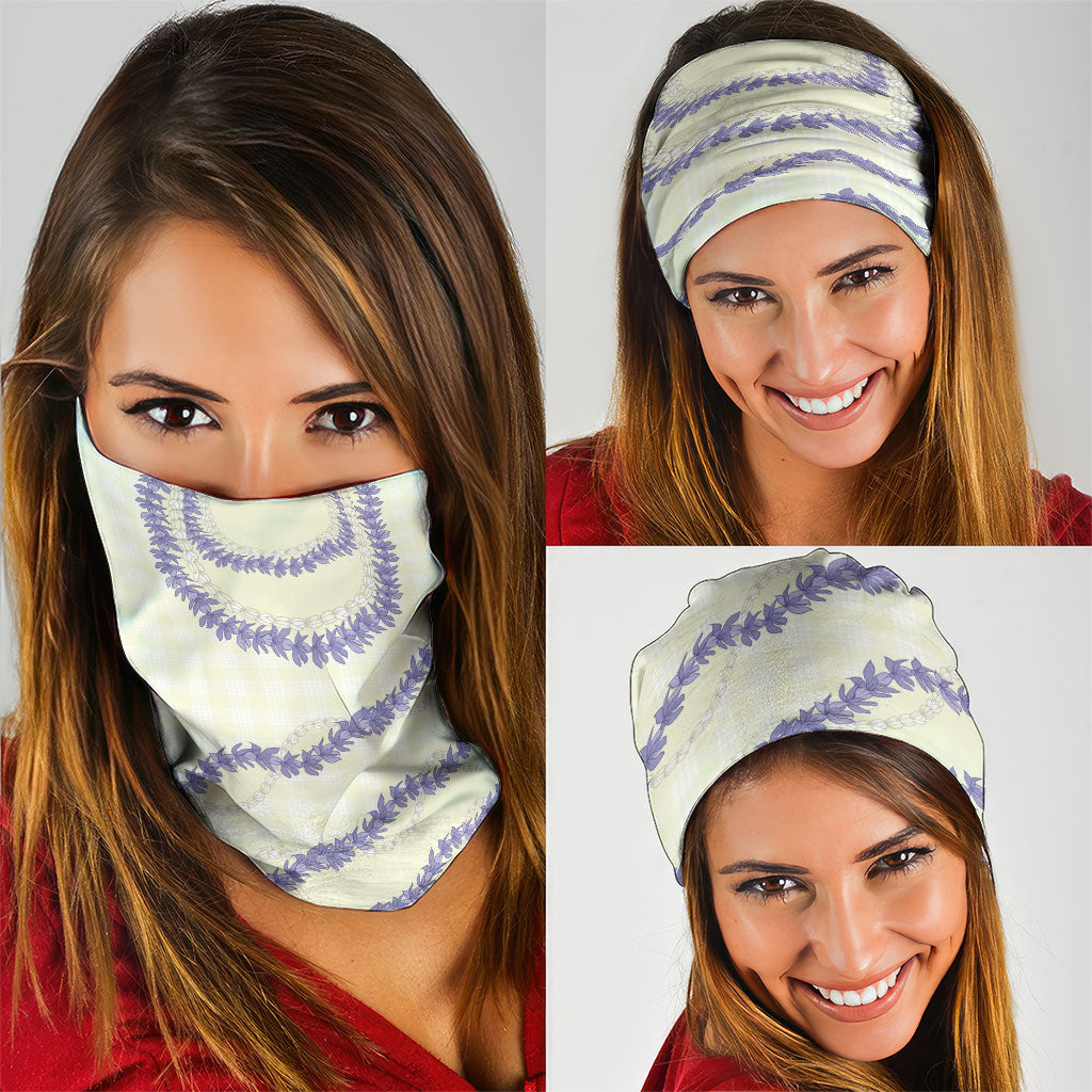 Hawaii Honohono Palaka Motifs Neck Gaiter Hawaiian Orchid Lei LT14 - Polynesian Pride