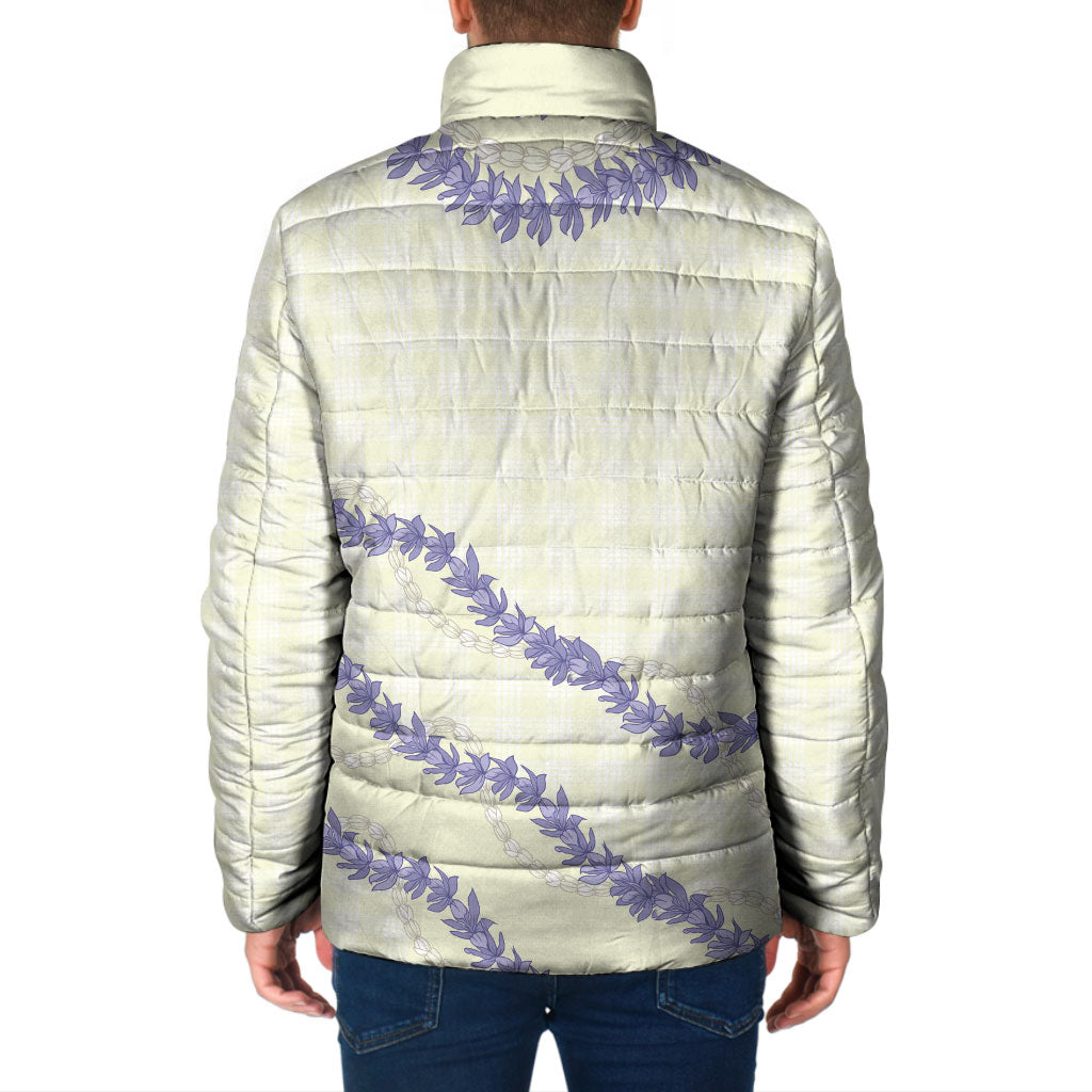 Hawaii Honohono Palaka Motifs Padded Jacket Hawaiian Orchid Lei LT14 - Polynesian Pride