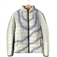 Hawaii Honohono Palaka Motifs Padded Jacket Hawaiian Orchid Lei LT14 - Polynesian Pride