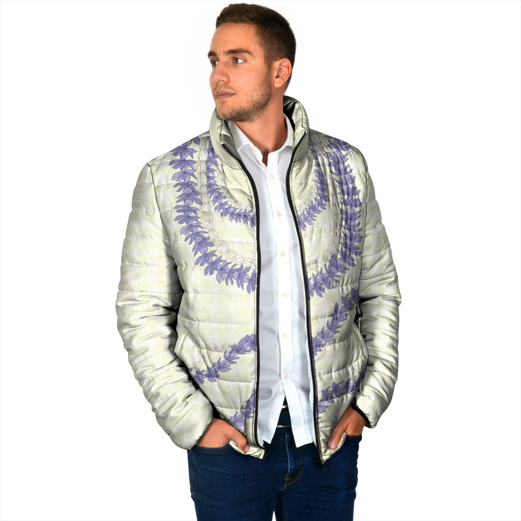 Hawaii Honohono Palaka Motifs Padded Jacket Hawaiian Orchid Lei LT14 - Polynesian Pride
