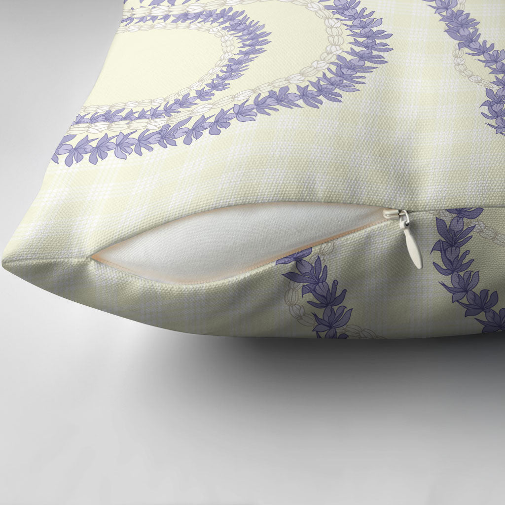 Hawaii Honohono Palaka Motifs Pillow Cover Hawaiian Orchid Lei LT14 - Polynesian Pride