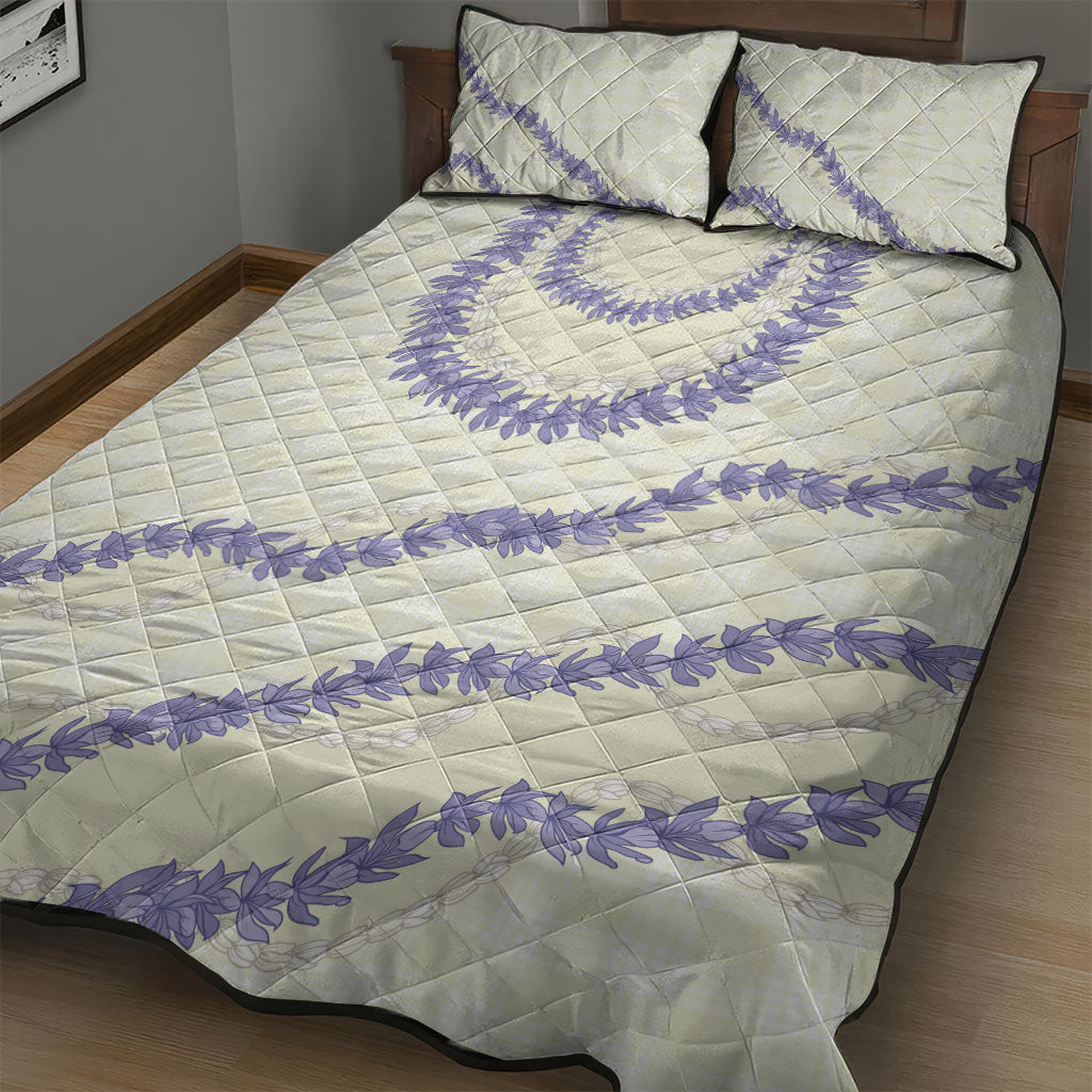 Hawaii Honohono Palaka Motifs Quilt Bed Set Hawaiian Orchid Lei LT14 - Polynesian Pride