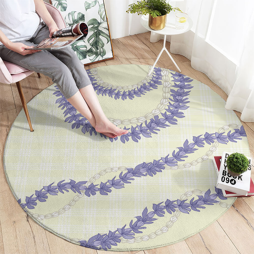 Hawaii Honohono Palaka Motifs Round Carpet Hawaiian Orchid Lei LT14 - Polynesian Pride