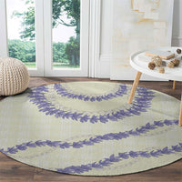 Hawaii Honohono Palaka Motifs Round Carpet Hawaiian Orchid Lei LT14 - Polynesian Pride