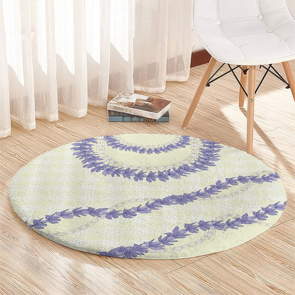 Hawaii Honohono Palaka Motifs Round Carpet Hawaiian Orchid Lei LT14 - Polynesian Pride