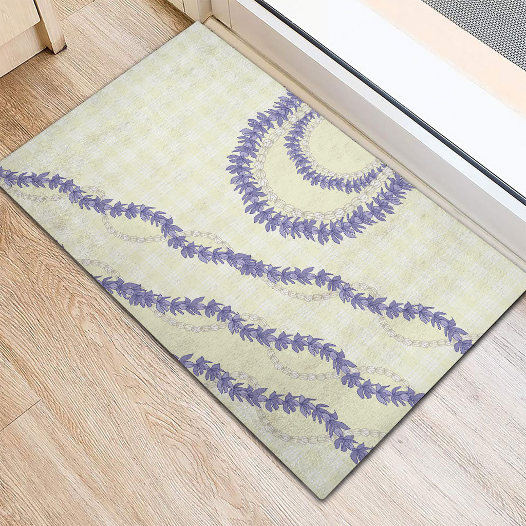 Hawaii Honohono Palaka Motifs Rubber Doormat Hawaiian Orchid Lei LT14 - Polynesian Pride