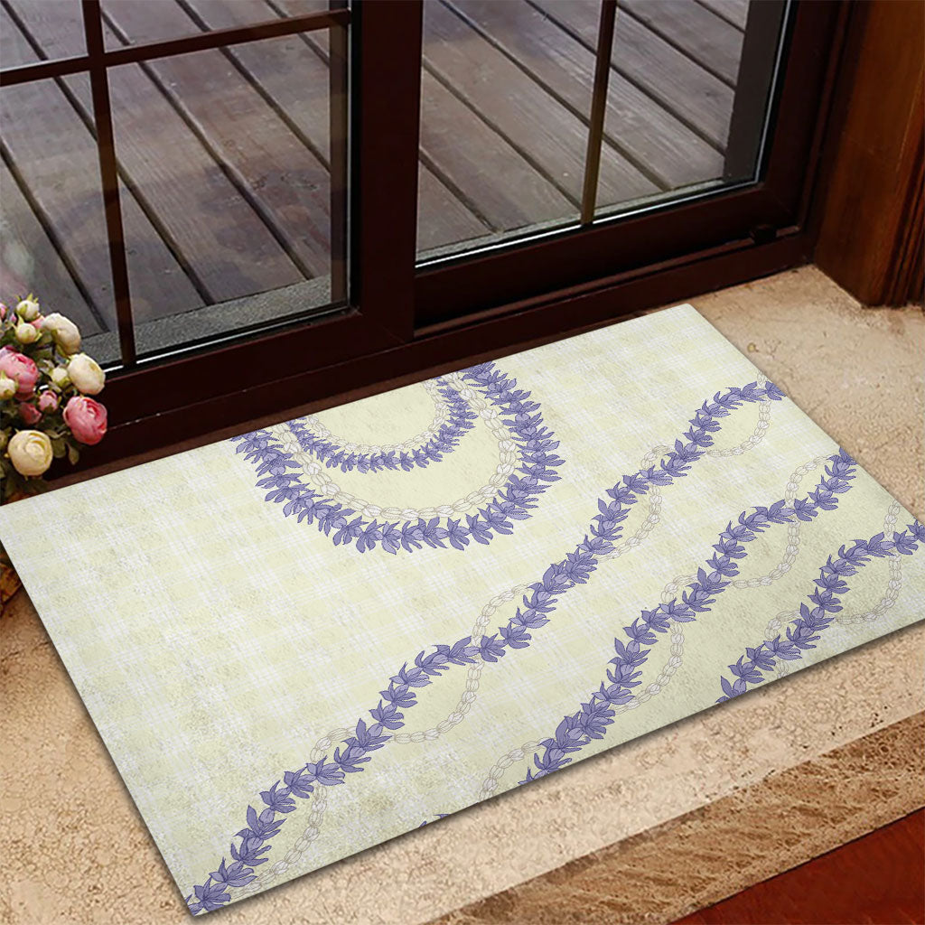 Hawaii Honohono Palaka Motifs Rubber Doormat Hawaiian Orchid Lei LT14 - Polynesian Pride