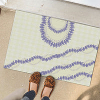Hawaii Honohono Palaka Motifs Rubber Doormat Hawaiian Orchid Lei LT14 - Polynesian Pride