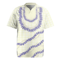 Hawaii Honohono Palaka Motifs Rugby Jersey Hawaiian Orchid Lei LT14 Cream - Polynesian Pride