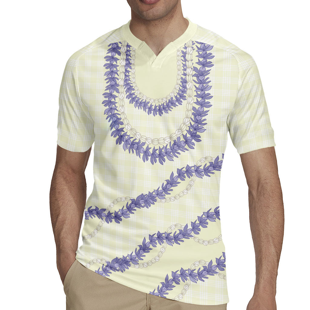 Hawaii Honohono Palaka Motifs Rugby Jersey Hawaiian Orchid Lei LT14 - Polynesian Pride