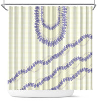 Hawaii Honohono Palaka Motifs Shower Curtain Hawaiian Orchid Lei LT14 Cream - Polynesian Pride