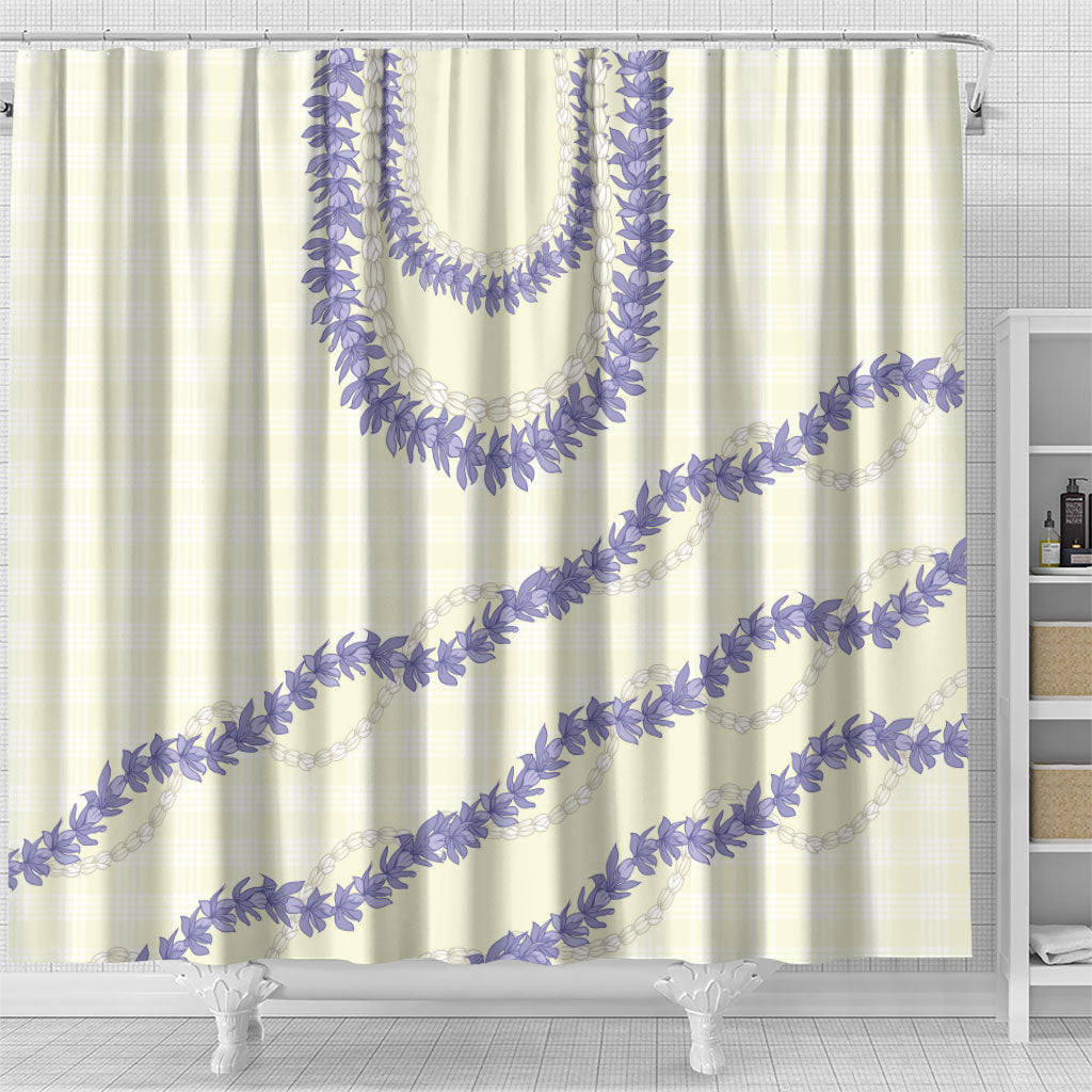 Hawaii Honohono Palaka Motifs Shower Curtain Hawaiian Orchid Lei LT14 - Polynesian Pride