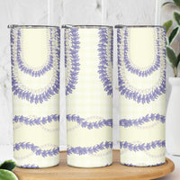 Hawaii Honohono Palaka Motifs Skinny Tumbler Hawaiian Orchid Lei