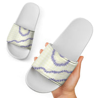 Hawaii Honohono Palaka Motifs Slide Sandals Hawaiian Orchid Lei LT14 - Polynesian Pride