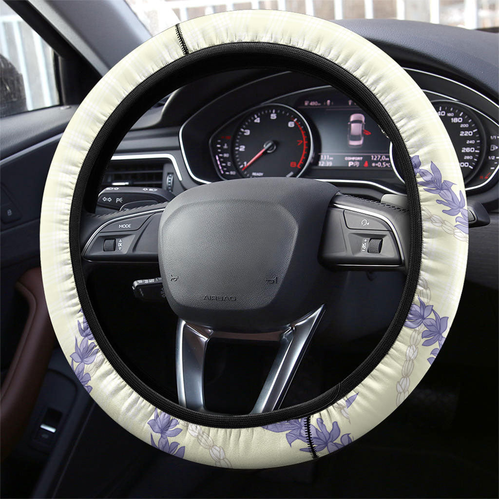 Hawaii Honohono Palaka Motifs Steering Wheel Cover Hawaiian Orchid Lei LT14 - Polynesian Pride