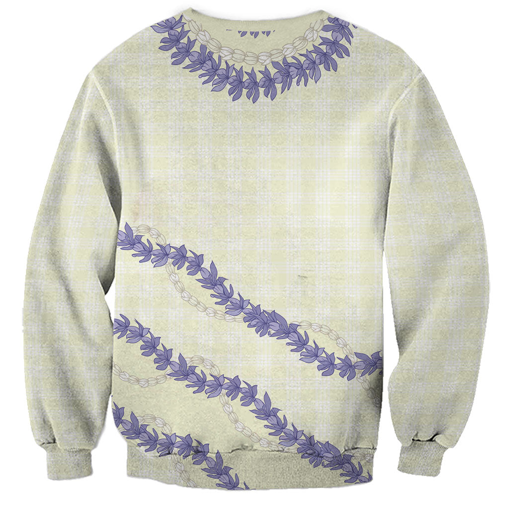 Hawaii Honohono Palaka Motifs Sweatshirt Hawaiian Orchid Lei LT14 - Polynesian Pride