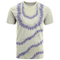 Hawaii Honohono Palaka Motifs T Shirt Hawaiian Orchid Lei LT14 Cream - Polynesian Pride