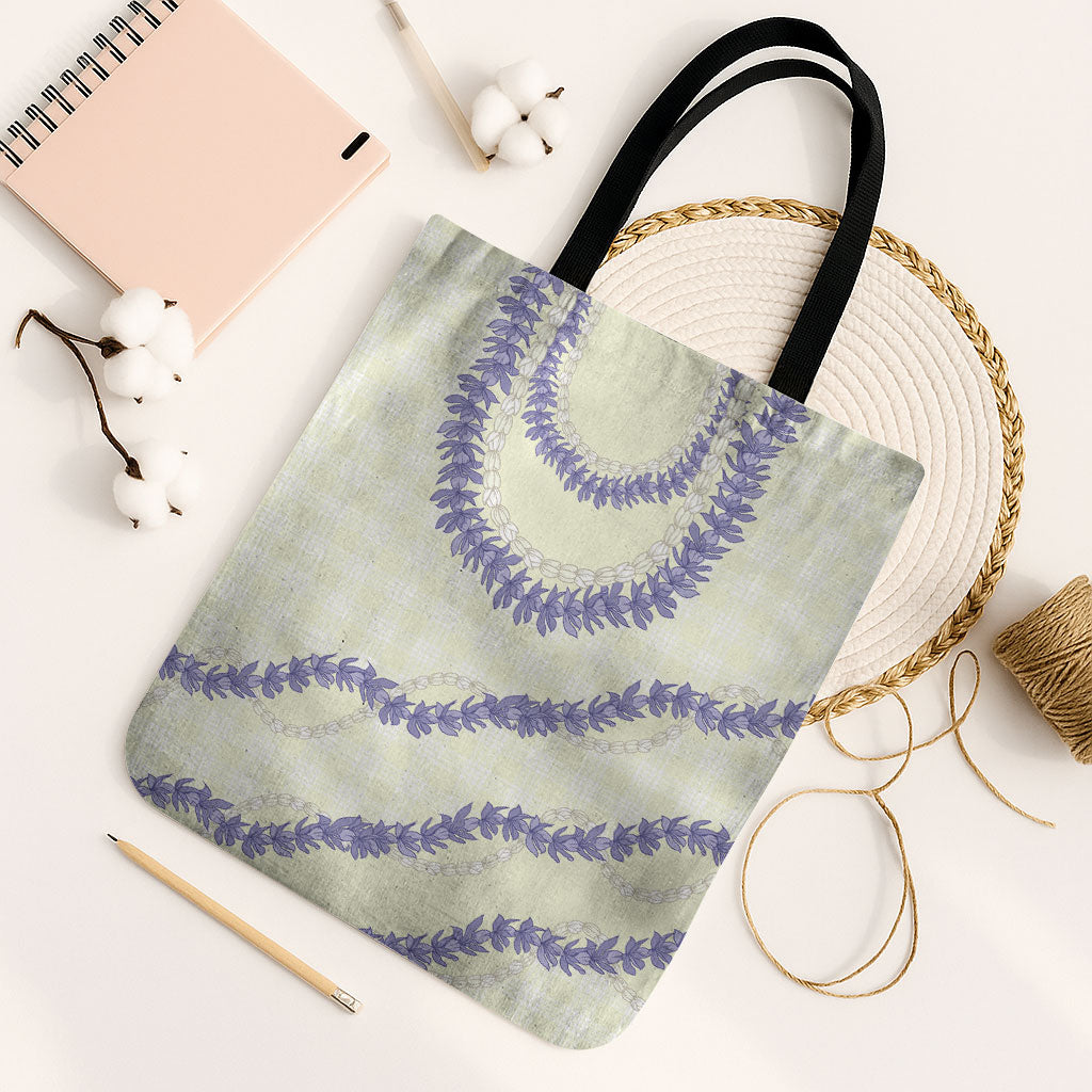 Hawaii Honohono Palaka Motifs Tote Bag Hawaiian Orchid Lei