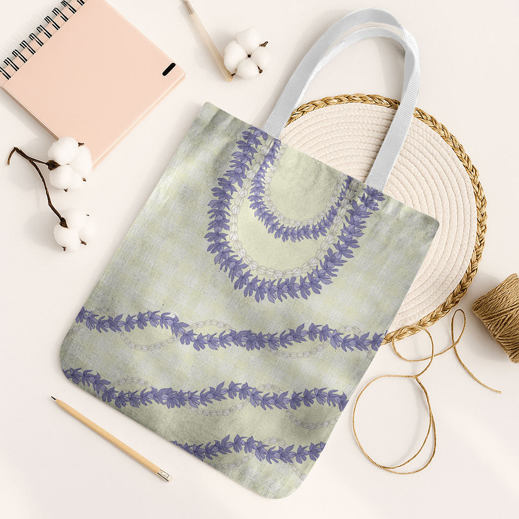 Hawaii Honohono Palaka Motifs Tote Bag Hawaiian Orchid Lei