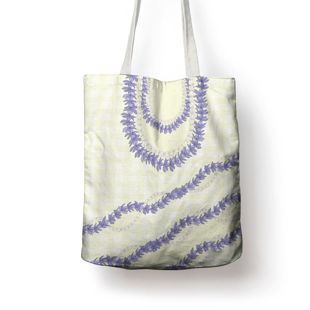 Hawaii Honohono Palaka Motifs Tote Bag Hawaiian Orchid Lei