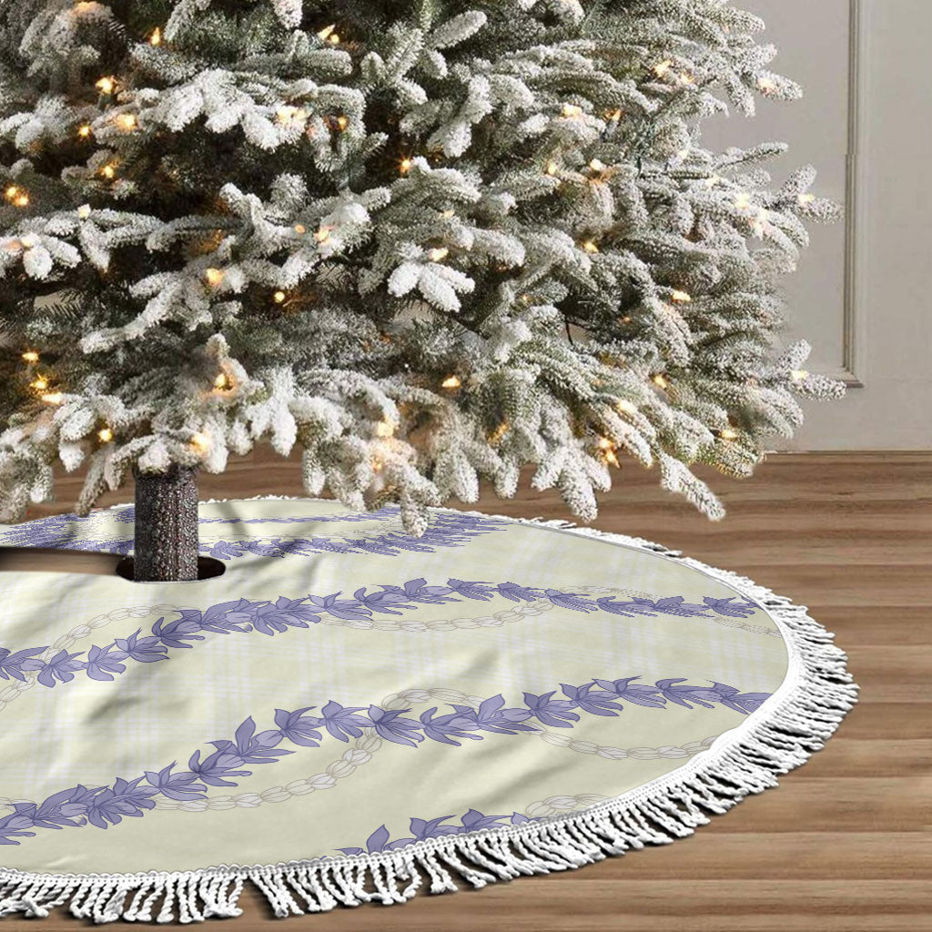 Hawaii Honohono Palaka Motifs Tree Skirt Hawaiian Orchid Lei LT14 - Polynesian Pride