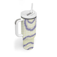 Hawaii Honohono Palaka Motifs Tumbler With Handle Hawaiian Orchid Lei