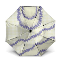 Hawaii Honohono Palaka Motifs Umbrella Hawaiian Orchid Lei LT14 One Size Folded 11.42 inch Opened Diameter 37.4 inch Cream - Polynesian Pride