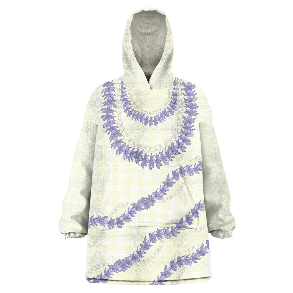 Hawaii Honohono Palaka Motifs Wearable Blanket Hoodie Hawaiian Orchid Lei