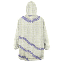 Hawaii Honohono Palaka Motifs Wearable Blanket Hoodie Hawaiian Orchid Lei