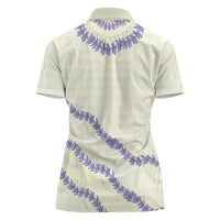 Hawaii Honohono Palaka Motifs Women Polo Shirt Hawaiian Orchid Lei