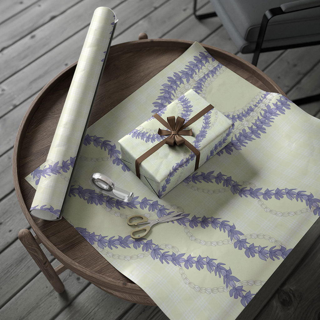 Hawaii Honohono Palaka Motifs Wrapping Paper Hawaiian Orchid Lei LT14 - Polynesian Pride