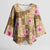 Beige Hawaii Hibiscus With Tropical Flowers Motifs Kimono Sleeve Blouse - Polynesian Pride