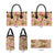 Beige Hawaii Hibiscus With Tropical Flowers Motifs Leather Bag - Polynesian Pride