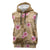 Beige Hawaii Hibiscus With Tropical Flowers Motifs Sleeveless Hoodie - Polynesian Pride