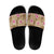 Beige Hawaii Hibiscus With Tropical Flowers Motifs Slide Sandals - Polynesian Pride