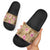 Beige Hawaii Hibiscus With Tropical Flowers Motifs Slide Sandals - Polynesian Pride