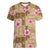 Beige Hawaii Hibiscus With Tropical Flowers Motifs Women V-Neck T-Shirt - Polynesian Pride