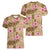 Beige Hawaii Hibiscus With Tropical Flowers Motifs Women V-Neck T-Shirt - Polynesian Pride