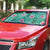 Cyan Hawaii Hibiscus With Tropical Flowers Motifs Auto Sun Shade - Polynesian Pride