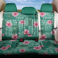 Cyan Hawaii Hibiscus With Tropical Flowers Motifs Back Car Seat Cover - Polynesian Pride