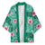 Cyan Hawaii Hibiscus With Tropical Flowers Motifs Kimono - Polynesian Pride