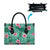 Cyan Hawaii Hibiscus With Tropical Flowers Motifs Leather Bag - Polynesian Pride
