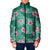 Cyan Hawaii Hibiscus With Tropical Flowers Motifs Padded Jacket - Polynesian Pride