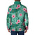 Cyan Hawaii Hibiscus With Tropical Flowers Motifs Padded Jacket - Polynesian Pride
