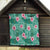 Cyan Hawaii Hibiscus With Tropical Flowers Motifs Quilt - Polynesian Pride