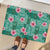Cyan Hawaii Hibiscus With Tropical Flowers Motifs Rubber Doormat - Polynesian Pride