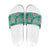 Cyan Hawaii Hibiscus With Tropical Flowers Motifs Slide Sandals - Polynesian Pride
