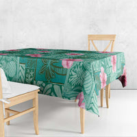 Cyan Hawaii Hibiscus With Tropical Flowers Motifs Tablecloth LT14 - Polynesian Pride