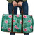 Cyan Hawaii Hibiscus With Tropical Flowers Motifs Travel Bag - Polynesian Pride
